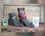 Size 38 - Blunt Toe Cowgirl Bling - Bright Bird
