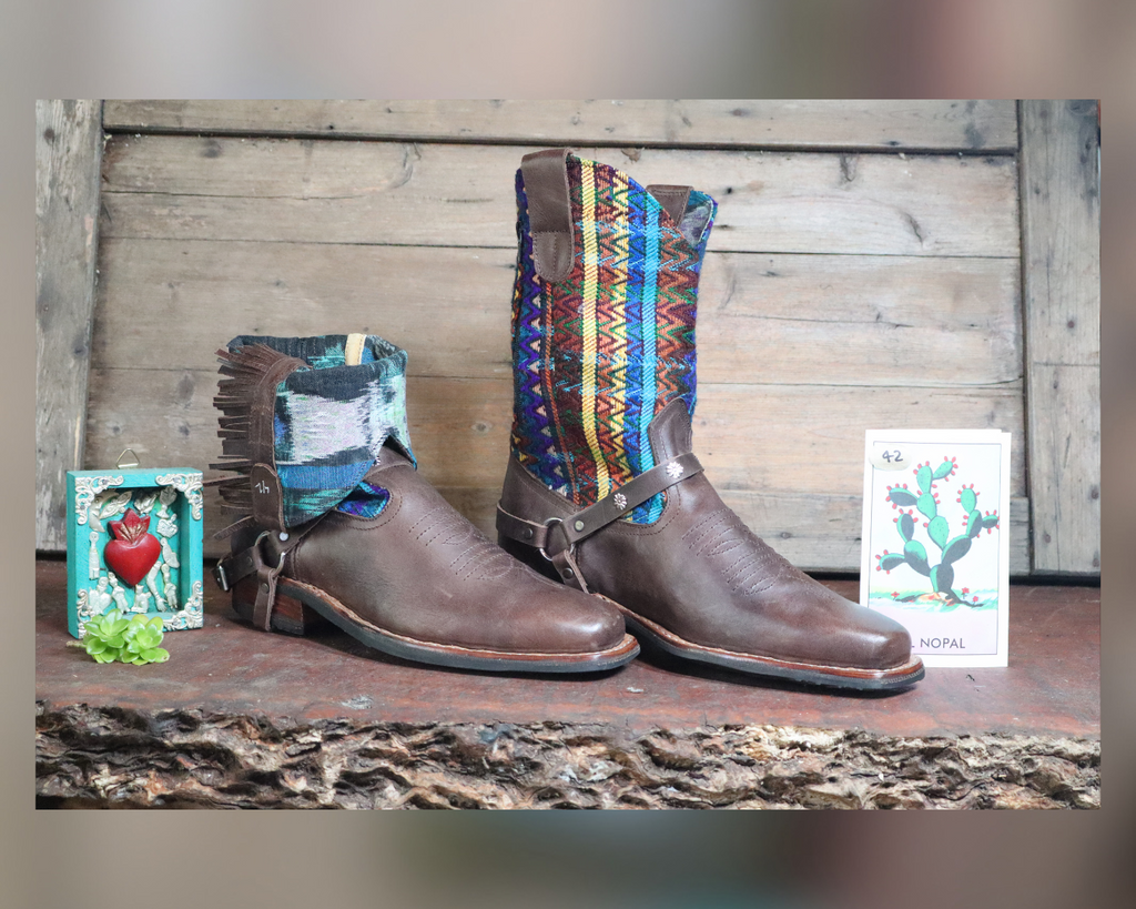 Size 42 - Blunt Toe Cowgirl Bling -Brown Stripes