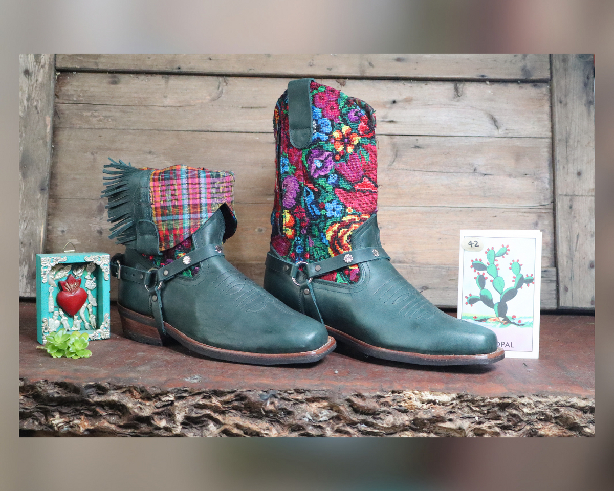 Size 42 - Blunt Toe Cowgirl Bling -Dark Terquoise