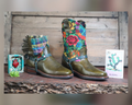 Size 41 - Blunt Toe Cowgirl Bling -Light Green