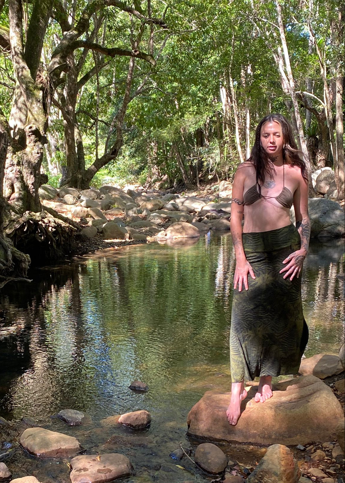 Long Skirt - Forest Green