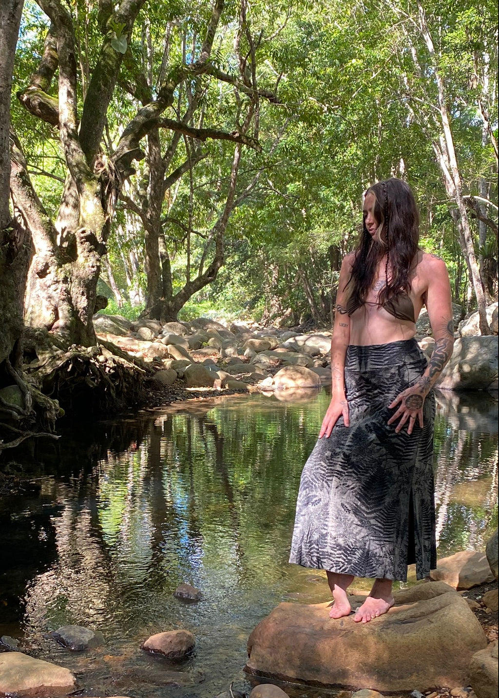 Fern Maxi Skirt - Silver