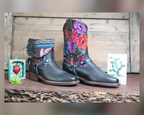 Size 42 - Blunt Toe Cowgirl Bling -Night Blooms