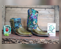 Size 41 - Blunt Toe Cowgirl Bling -Olive  Green