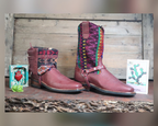 Size 41 - Blunt Toe Cowgirl Bling -Pink Zigzag