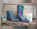 Size 40 - Blunt Toe Cowgirl Bling -Purple Roses