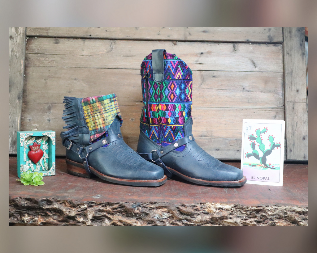 Size 37 - Blunt Toe Cowgirl Bling - Rainbow Diamods