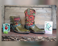 Size 38 - Blunt Toe Cowgirl Bling - Sienna Flower