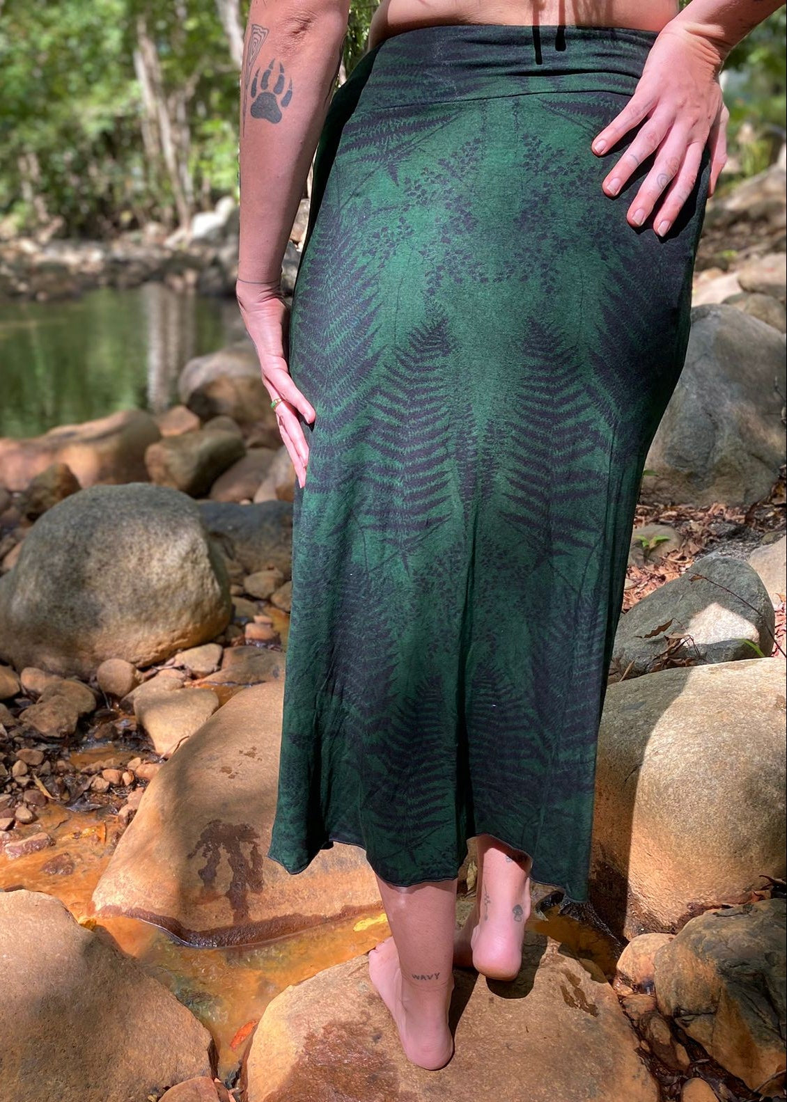 Split Skirt - Forest Green