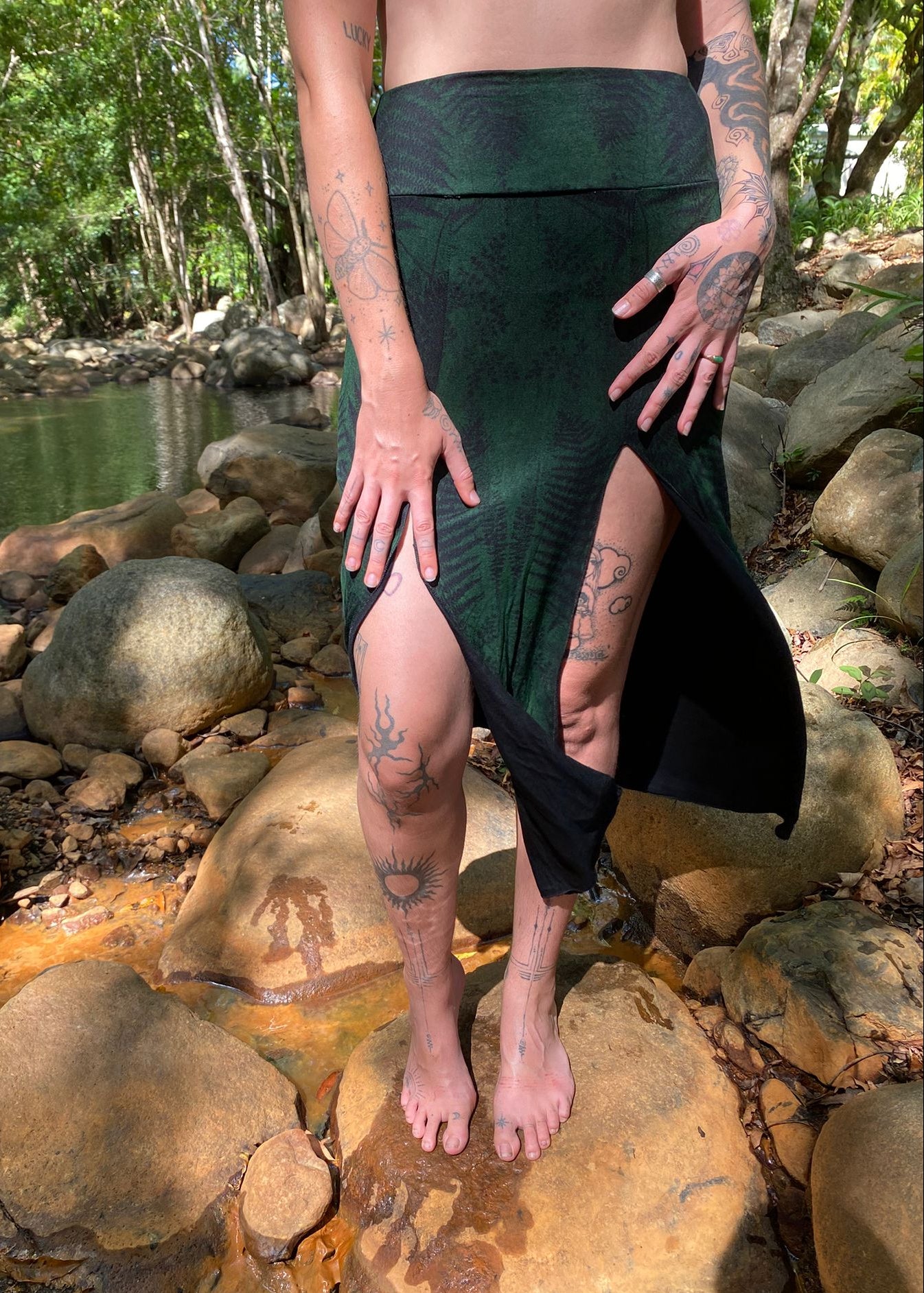 Split Skirt - Forest Green