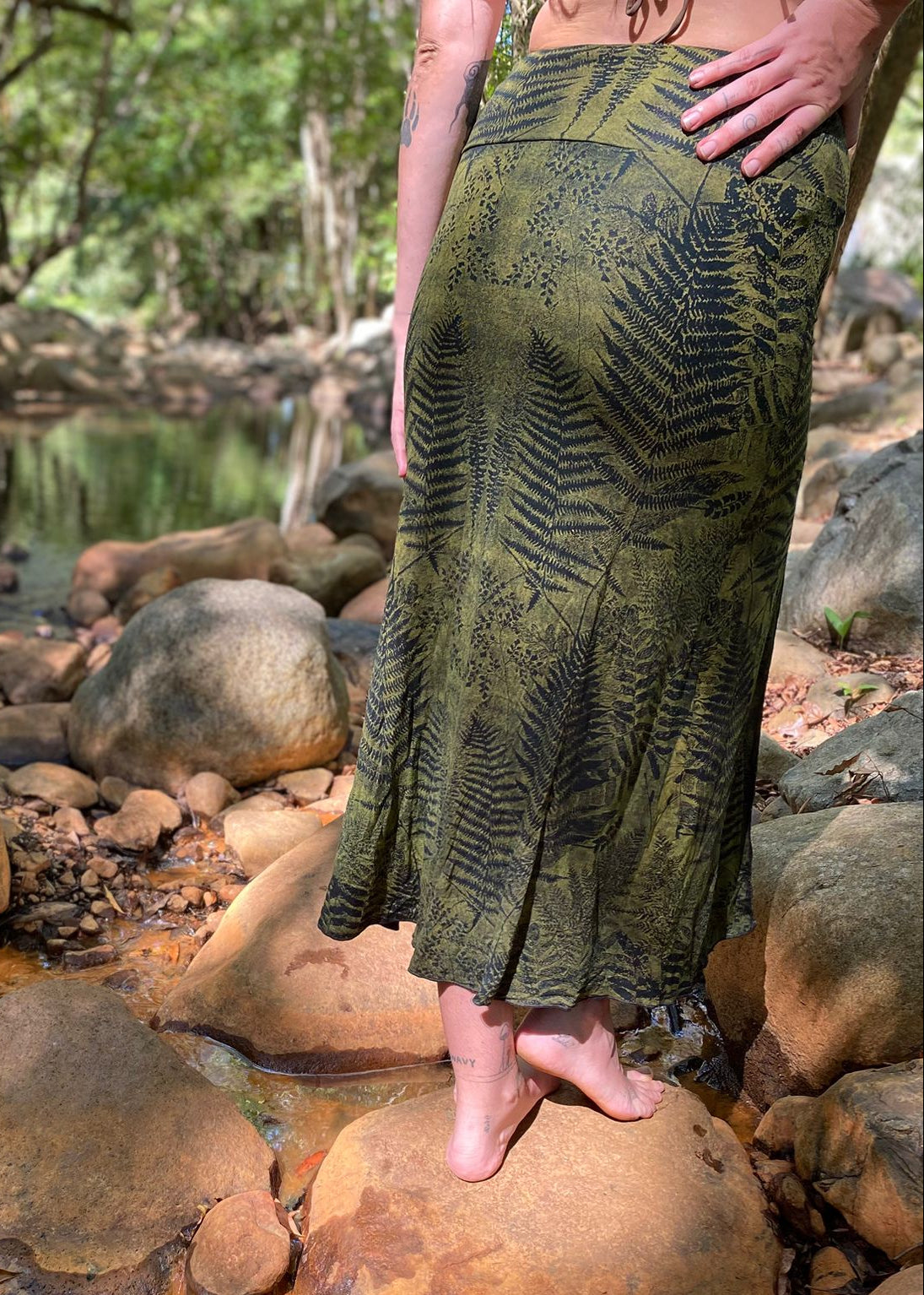 Split Skirt - Mossy Green