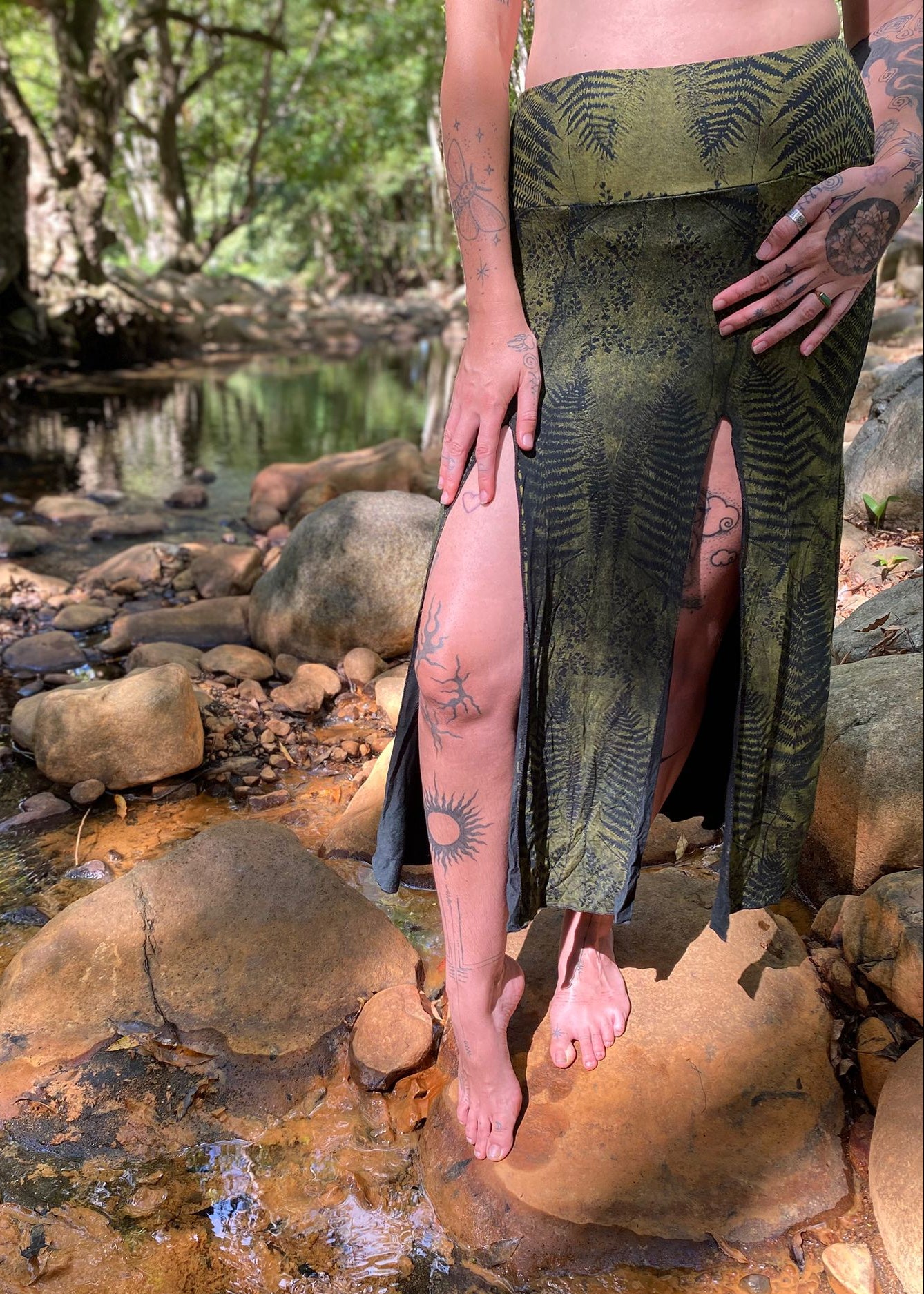 Split Skirt - Mossy Green